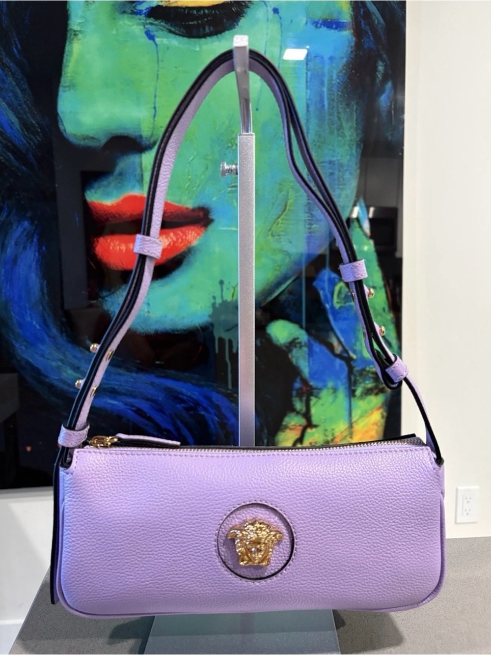 Versace La Medusa shoulder bag Calf leather lillac